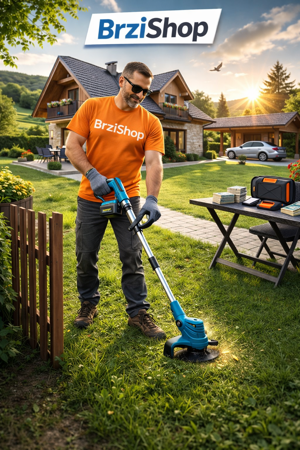 🌿  Bežični Trimer za Travu 1+1 Baterija GRATIS