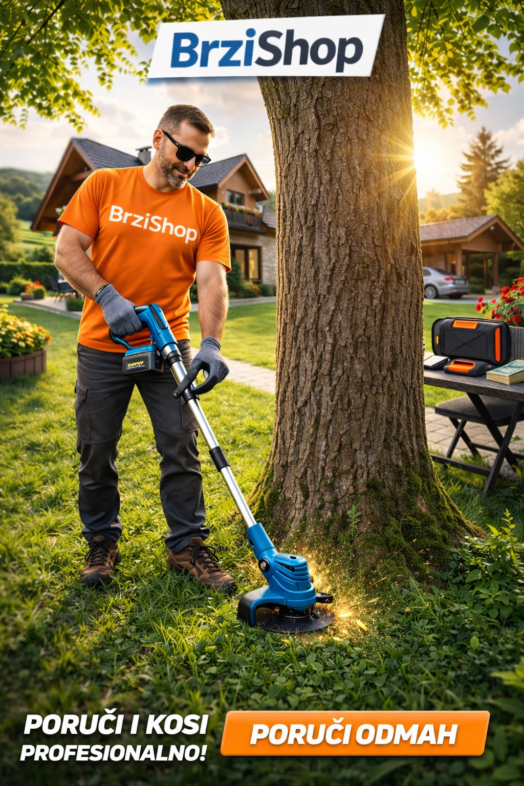 🌿  Bežični Trimer za Travu 1+1 Baterija GRATIS