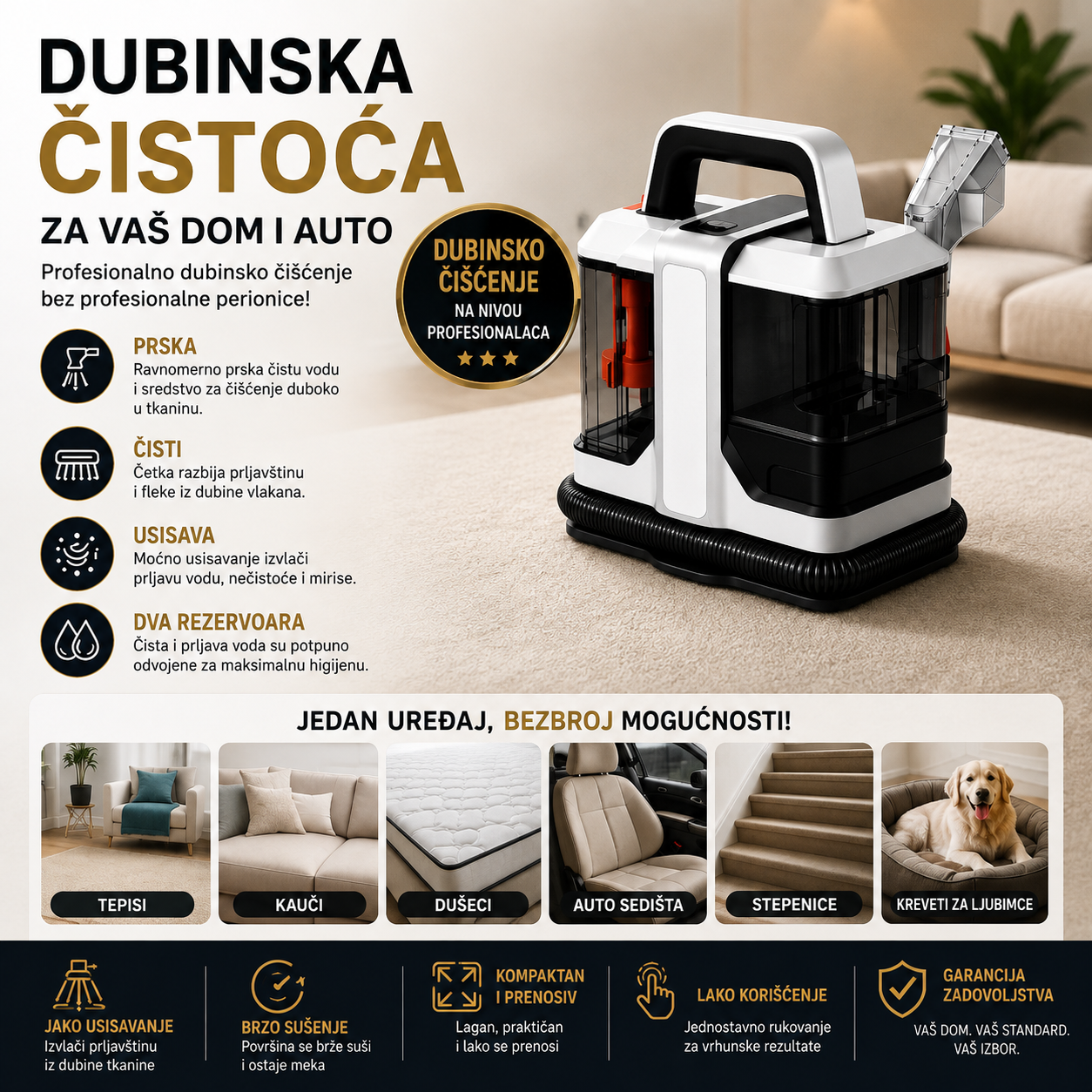 Usisivač Za Dubinsko Pranje Nameštaja i Tepiha  AquaClean Pro™