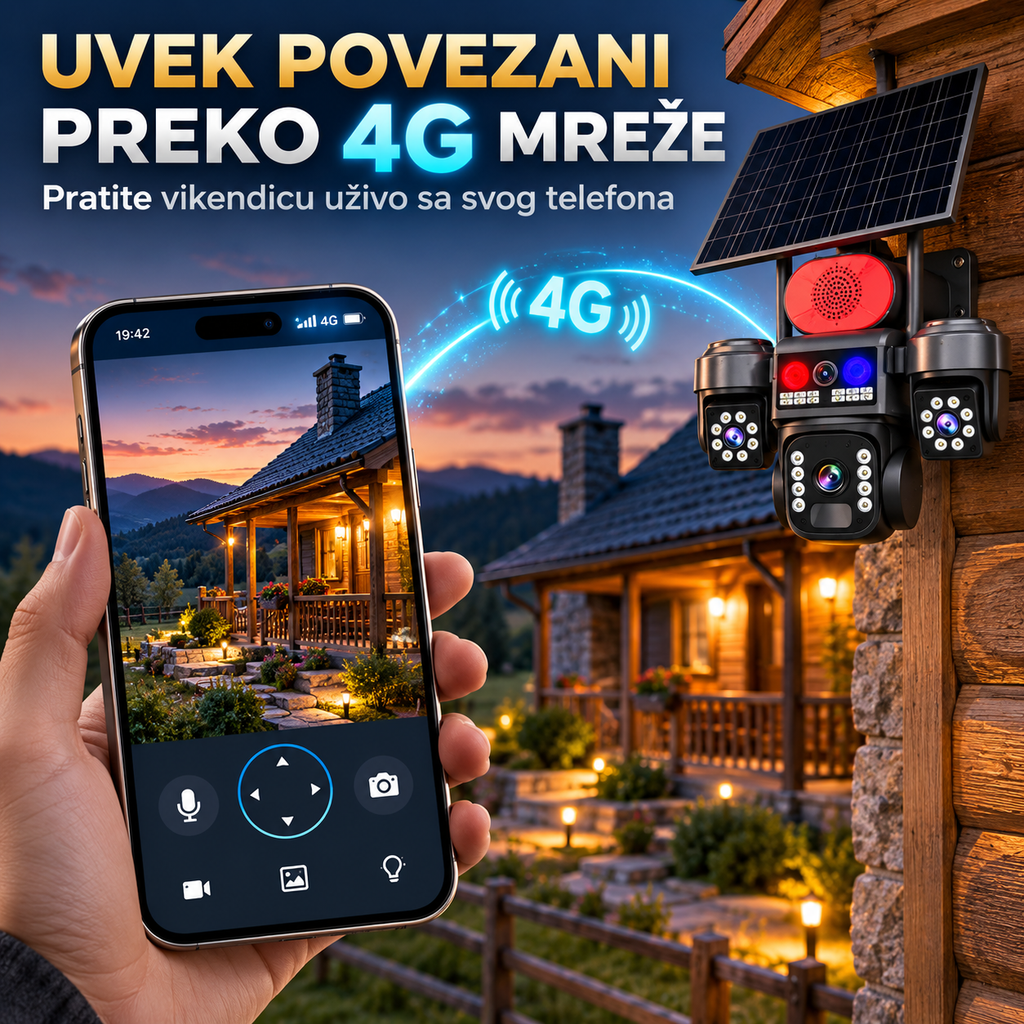 SOLARNA PTZ KAMERA SA 3 SOČIVA I 4G VEZOM